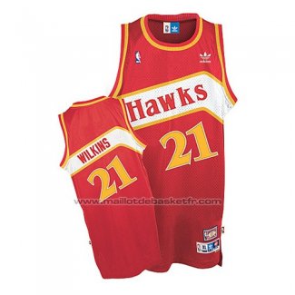 Maillot Atlanta Hawks Dominique Wilkins #21 Retro Rouge