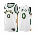 Maillot Boston Celtics Jayson Tatum #0 Ville 2023-24 Blanc