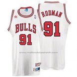 Maillot Chicago Bulls Dennis Rodman #91 Retro Blanc