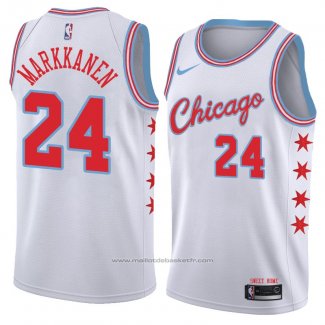 Maillot Chicago Bulls Lauri Markkanen #24 Ville 2018 Blanc