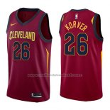 Maillot Cleveland Cavaliers Kyle Korver #26 Icon 2017-18 Rouge