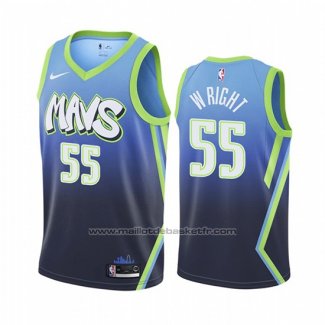 Maillot Dallas Mavericks Delon Wright #55 Ville Edition Bleu