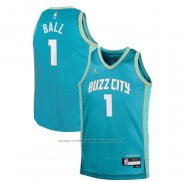 Maillot Enfant Charlotte Hornets LaMelo Ball #1 Ville 2023-24 Vert