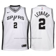 Maillot Enfant San Antonio Spurs Kawhi Leonard #2 2017-18 Blanc