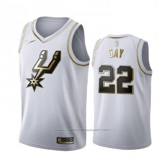 Maillot Golden Edition San Antonio Spurs Rudy Gay #22 Blanc