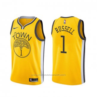 Maillot Golden State Warriors D'angelo Russell #1 Earned Jaune