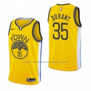 Maillot Golden State Warriors Kevin Durant #35 Earned 2018-19 Jaune