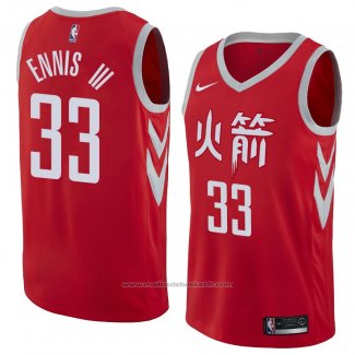 Maillot Houston Rockets James Ennis III #33 Ville 2018 Rouge