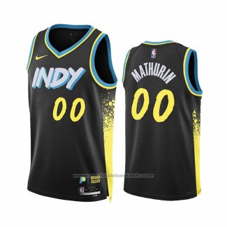 Maillot Indiana Pacers Bennedict Mathurin #00 Ville 2023-24 Noir