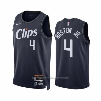 Maillot Los Angeles Clippers Brandon Boston JR. #4 Ville 2023-24 Bleu