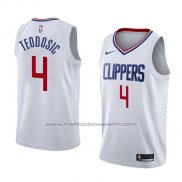 Maillot Los Angeles Clippers Milos Teodosic #4 Association 2018 Blanc