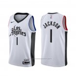 Maillot Los Angeles Clippers Reggie Jackson #1 Ville Blanc