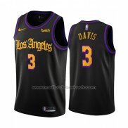 Maillot Los Angeles Lakers Anthony Davis #3 Ville 2019-20 Noir