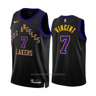 Maillot Los Angeles Lakers Gabe Vincent #7 Ville 2023-24 Noir