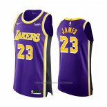 Maillot Los Angeles Lakers LeBron James #23 Statement Authentique Volet