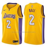Maillot Los Angeles Lakers Lonzo Ball #2 2017-18 Jaune