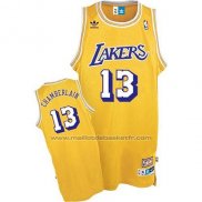 Maillot Los Angeles Lakers Wilt Chamberlain #13 Retro Jaune