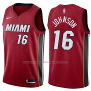 Maillot Miami Heat James Johnson #16 Statement 2017-18 Rouge