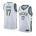 Maillot Milwaukee Bucks Bucks Pau Gasol #17 Association 2018 Blanc