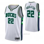 Maillot Milwaukee Bucks Khris Middleton #22 Ville 2021-22 Blanc