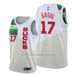 Maillot Milwaukee Bucks Pau Gasol #17 Earned Crema