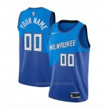 Maillot Milwaukee Bucks Personnalise Ville 2020-21 Bleu