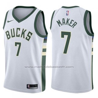 Maillot Milwaukee Bucks Thon Maker #7 Swingman Association 2017-18 Blanc