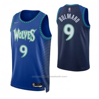 Maillot Minnesota Timberwolves Leandro Bolmaro #9 Ville 2021-22 Bleu