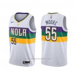 Maillot New Orleans Pelicans E'twaun Moore #55 Ville Blanc