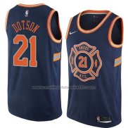 Maillot New York Knicks Damyean Dotson #21 Ville 2018 Bleu