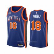 Maillot New York Knicks Isaiah Roby #18 Ville 2023-24 Bleu