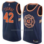 Maillot New York Knicks Lance Thomas #42 Ville 2018 Bleu