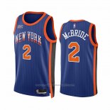 Maillot New York Knicks Miles Mcbride #2 Ville 2023-24 Bleu