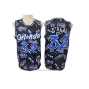 Maillot Orlando Magic Shaquille O'neal #32 Hardwood Classics Tear Up Pack Noir