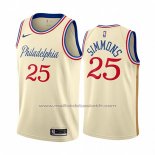 Maillot Philadelphia 76ers Ben Simmons #25 Ville 2019-20 Cream