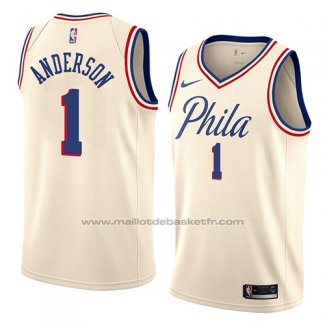 Maillot Philadelphia 76ers Justin Anderson #1 Ville 2018 Crema