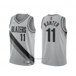 Maillot Portland Trail Blazers Enes Kanter #11 Earned 2020-21 Gris