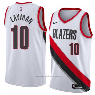 Maillot Portland Trail Blazers Jake Layman #10 Association 2018 Blanc