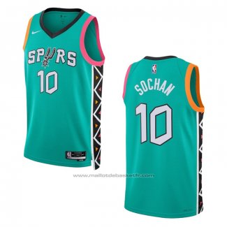 Maillot San Antonio Spurs Jeremy Sochan #10 Ville 2022-23 Vert