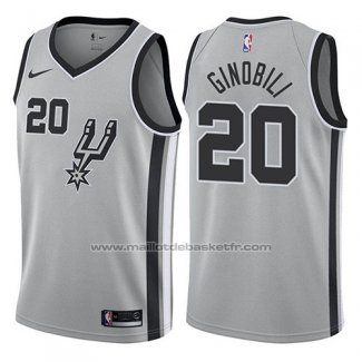 Maillot San Antonio Spurs Manu Ginobili #20 Statement 2017-18 Gris