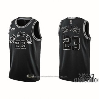 Maillot San Antonio Spurs Zach Collins #23 Classic 2022-23 Noir