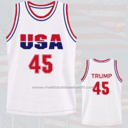 Maillot USA 1992 Donald Trump #45 Blanc
