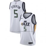 Maillot Utah Jazz David Stockton #5 Association 2017-18 Blanc