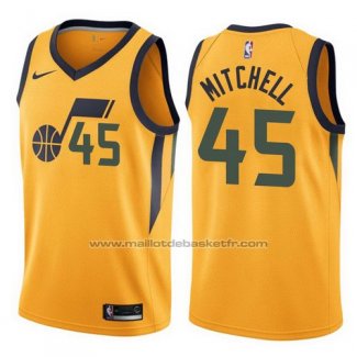 Maillot Utah Jazz Donovan Mitchell #45 Statement 2017-18 Jaune