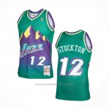 Maillot Utah Jazz John Stockton #12 Mitchell & Ness 1996-97 Vert