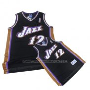 Maillot Utah Jazz John Stockton #12 Retro Noir