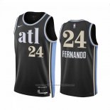 Maillot Atlanta Hawks Bru#Fernando #24 Ville 2023-24 Noir