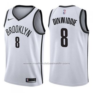 Maillot Brooklyn Nets Spencer Dinwiddie #8 Association 2017-18 Blanc