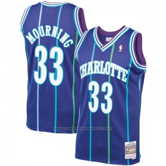 Maillot Charlotte Hornets Alonzo Mourning #33 Mitchell & Ness Volet