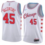 Maillot Chicago Bulls Denzel Valentine #45 Ville 2018 Blanc